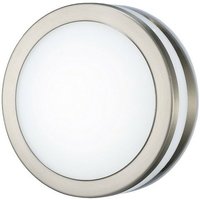 Inspired Lighting - Inspired Deco - Aldo - Runde led Flush Deckenleuchte, Wandleuchte 2.4W 4000K IP44 Exterior Plain Design Edelstahl, Opal von INSPIRED LIGHTING