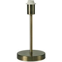 Inspired Deco - Cedar - Kleine Tischlampe mit rundem Sockel ohne Schirm, Inline-Schalter, 1 Licht E14 Antikmessing von INSPIRED LIGHTING