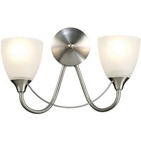 Inspired Lighting - Inspired Deco - Cooper - Wandleuchte 2 Light E14 Satin Nickel, Opalglas von INSPIRED LIGHTING