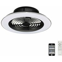 Mantra Alisio Dimmbare LED-Deckenleuchte und 35-W-DC-Wendeventilator, Schwarzweiß, Fernbedienung, APP-Steuerung von INSPIRED LIGHTING