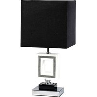 Inspired Linea Tischlampe, quadratisch, E27, schwarzer Schirm, poliertes Chrom/Schwarz/Kristall Inspired Linea Tischlampe, quadratisch, E27, schwarzer Schirm, poliertes Chrom/Schwarz/Kristall von INSPIRED LIGHTING