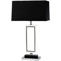 Inspired Linea Tischlampe, rechteckig, E27, schwarzer Schirm, poliertes Chrom/Schwarz/Kristall von INSPIRED LIGHTING