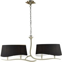 Inspired Mantra Fusion Ninette Lineare Pendelleuchte Ninette, 2-armig, 4-flammig, E14, mit schwarzen Schirmen, antikes Messing Inspired Mantra Fusion Ninette Lineare Pendelleuchte Ninette, 2-armig, 4-flammig, E14, mit schwarzen Schirmen, antikes Messing von INSPIRED LIGHTING