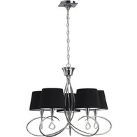 Inspired Mantra - Mara - Deckenanhänger 5 Light E14, Chrom poliert mit schwarzen Farbtönen von INSPIRED LIGHTING