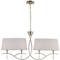 Inspired Mara Lineare Pendelleuchte, 2-armig, 4-flammig, E14, französisches Gold, Elfenbeinweißtöne Inspired Mara Lineare Pendelleuchte, 2-armig, 4-flammig, E14, französisches Gold, Elfenbeinweißtöne von INSPIRED LIGHTING