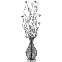 Inspired Viola Aluminium Viola Stehleuchte 7-flammig G4 Schwarz/Violett/Chrom/Kristall, NICHT LED/CFL-kompatibel Inspired Viola Aluminium Viola Stehleuchte 7-flammig G4 Schwarz/Violett/Chrom/Kristall, NICHT LED/CFL-kompatibel von INSPIRED LIGHTING