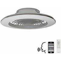 Mantra Alisio xl Dimmbare LED-Deckenleuchte & 58 w DC-Wendeventilator, Silber, Fernbedienung, app & Alexa/Google-Sprachsteuerung von INSPIRED LIGHTING