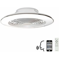 Mantra Alisio XL Dimmbare LED-Deckenleuchte & 58 W DC-Wendeventilator, Weiß, Fernbedienung, APP & Alexa/Google-Sprachsteuerung von INSPIRED LIGHTING