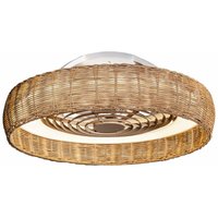 Mantra Kilimanjaro Dimmbare LED-Deckenleuchte & 35-W-DC-Lüfter, Fernbedienung, beiges Rattan von INSPIRED LIGHTING