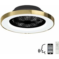 Mantra Tibet Dimmbare LED-Deckenleuchte & 35-W-DC-Lüfter, Fernbedienung, app & Alexa/Google-Sprachsteuerung, Gold/Schwarz von INSPIRED LIGHTING