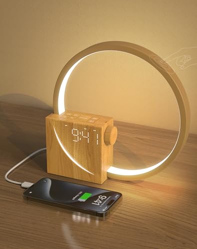INSSISAIN 10W LED Nachttischlampe mit 2 Wecker,Wake Up Licht Wecker USB Ladeanschlüssen,10 White Noise&3 Stufige Helligkeit Nachtlicht Touch Control,Einschlafhilfe Babys & Erwachsene (Holzfarbe) INSSISAIN 10W LED Nachttischlampe mit 2 Wecker,Wake Up Licht Wecker USB Ladeanschlüssen,10 White Noise&3 Stufige Helligkeit Nachtlicht Touch Control,Einschlafhilfe Babys & Erwachsene (Holzfarbe) von INSSISAIN