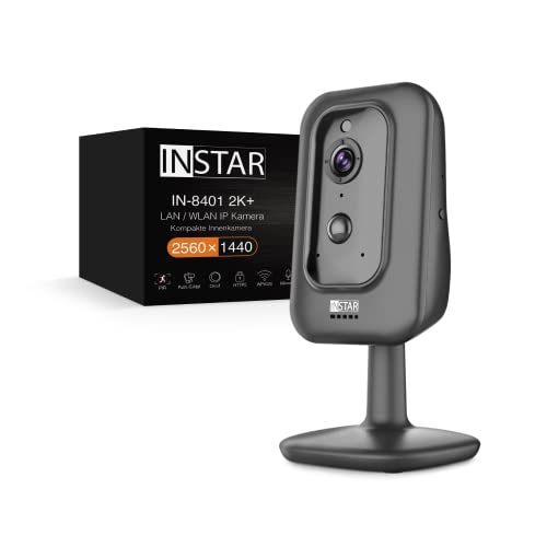 INSTAR IN-8401 2K+ schwarz - LAN/WLAN Überwachungskamera mit KI (AI) - IP Kamera - WPA3-2,4 und 5Ghz WiFi - 2-Wege Audio - PIR - Wärmesensor - Nachtsicht - 940nm unsichtbare LEDs - HomeKit - MQTT von INSTAR