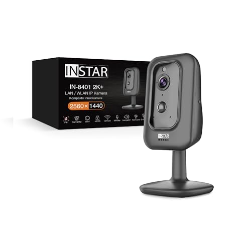 INSTAR IN-8401 2K+ schwarz - LAN/WLAN Überwachungskamera mit KI (AI) - IP Kamera - WPA3-2,4 und 5Ghz WiFi - 2-Wege Audio - PIR - Wärmesensor - Nachtsicht - 940nm unsichtbare LEDs - HomeKit - MQTT von INSTAR