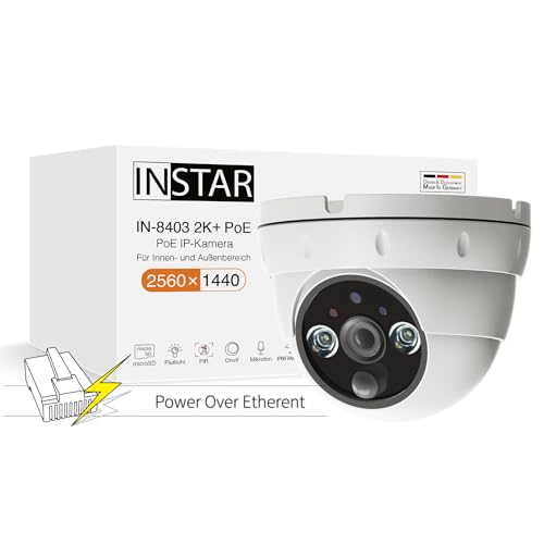 INSTAR IN-8403 2K+ PoE Weiss - LAN/PoE Überwachungskamera mit KI (AI) - IP Kamera - Power Over Ethernet - PIR - Nachtsicht - Verwendung im Innen- und Außenbereich - HomeKit - MQTT von INSTAR