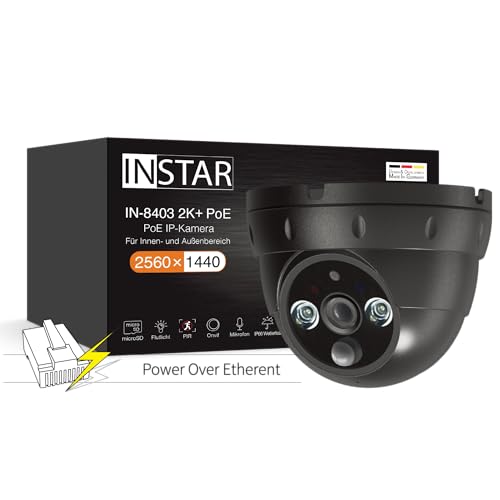 INSTAR IN-8403 2K+ PoE schwarz - LAN/PoE Überwachungskamera mit KI (AI) - IP Kamera - Power Over Ethernet - PIR - Nachtsicht - Verwendung im Innen- und Außenbereich - HomeKit - MQTT von INSTAR
