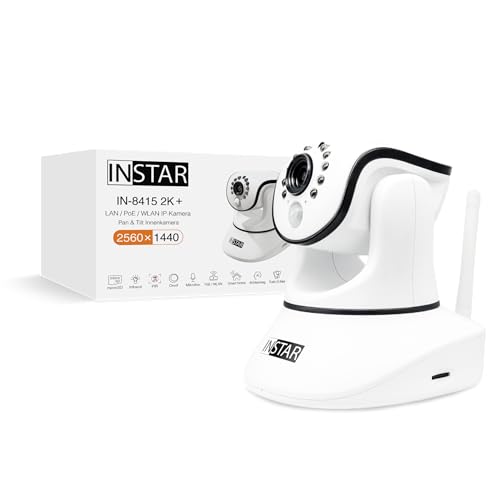 INSTAR IN-8415 2K+ weiß - LAN/PoE/WLAN Überwachungskamera mit KI (AI) - steuerbare IP Kamera - WPA3-2,4 und 5Ghz WiFi - Verwendung im Innenbereich - PIR - PTZ - HomeKit - MQTT von INSTAR