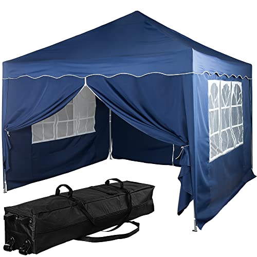 INSTENT Pavillon 3 x 3 m Basic wasserdicht UV Schutz 50+, 4 Seitenteile, Farbwahl, blau von INSTENT
