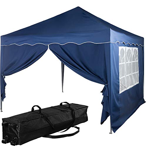 INSTENT Pavillon 3 x 3 m Basic wasserdicht UV Schutz 50+, 2 Seitenteile, Farbwahl, Royal-Blau von INSTENT