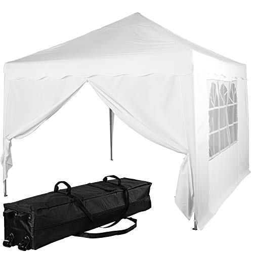 INSTENT Pavillon 3 x 3 m Basic wasserdicht UV Schutz 50+, 2 Seitenteile, Farbwahl, Schnee-Weiß von INSTENT