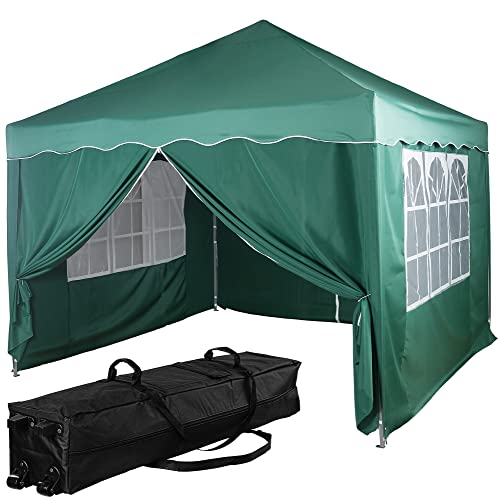 INSTENT Pavillon 3 x 3 m Basic wasserdicht UV Schutz 50+, 4 Seiteneile, grün von INSTENT