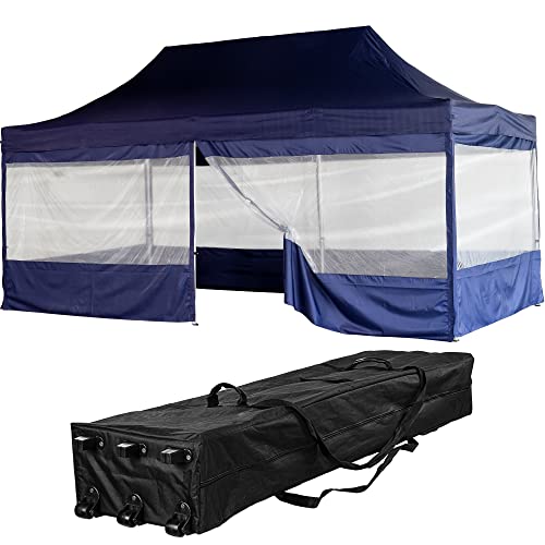 INSTENT Alu-Pavillon 3 x 6 m Pro 4 Seitenteile wasserdicht UV-Schutz 50+, blau von INSTENT