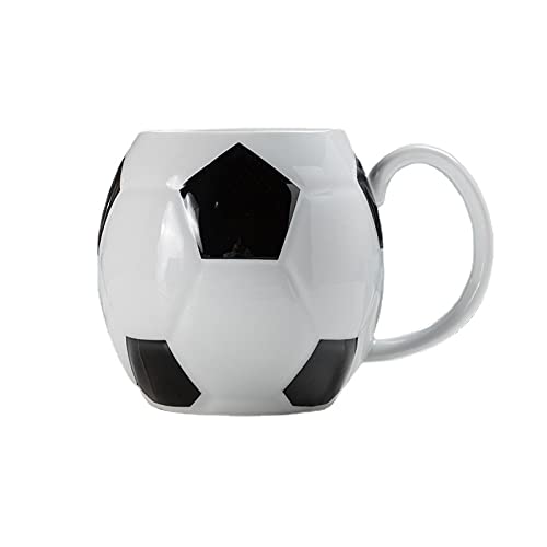 INSTO Keramiktasse-Kaffeetasse-Bierkrug-Getränkebecher-Fußballform-Tasse-Weltmeisterschaft-Europapokal-Fußballfans-Sportgeschenkbecher (Schwarz,400ml) von INSTO