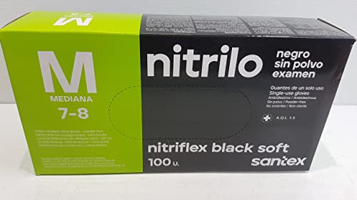 Nitril Handschuh schwarz M 100 Stück SANTEX von Santex