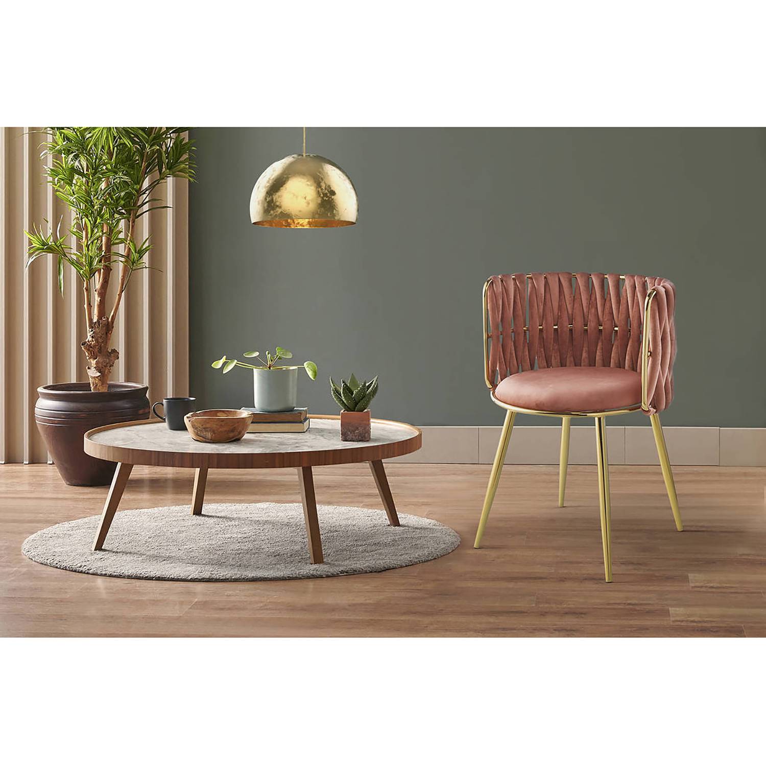 home24 Armlehnenstuhl Milla 2er-Set 60 x 80 x 64cm Pink/Altrosa von home24