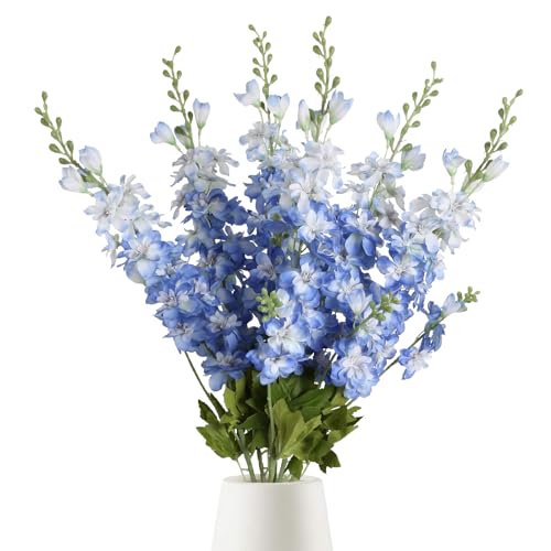 INSUNSIX Künstliche Blumen aus blauem Rittersporn, 83,8 cm, Larksporn Seidenblumen für hohe Vasen, langer Stiel, künstliche Blumen für Hochzeit, Tafelaufsätze, Kunstblumen für Heimdekoration, von INSUNSIX