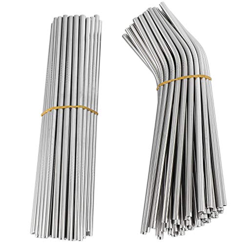 INTCHE 100 Stücke Metall Strohe Können Wiederverwendet Werden 304 Edelstahl Trink Wasser Leitungen 215 Mm x 6 Mm Gebogene Strohhalme Und 50 Gerade Strohhalme INTCHE 100 Stücke Metall Strohe Können Wiederverwendet Werden 304 Edelstahl Trink Wasser Leitungen 215 Mm x 6 Mm Gebogene Strohhalme Und 50 Gerade Strohhalme von INTCHE