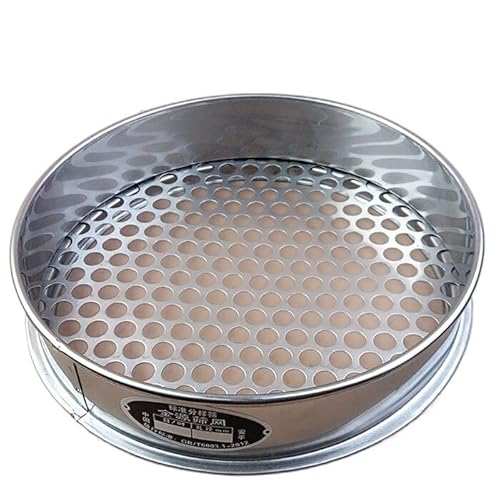 INTCHE Standard-Labor-Rundlochsieb 304 Edelstahl Sortiersieb Probenahme Inspektion Arzneibuch Sieb Durchmesser 25 cm Lochdurchmesser 1 mm-40 mm (Color : 2mm) von INTCHE