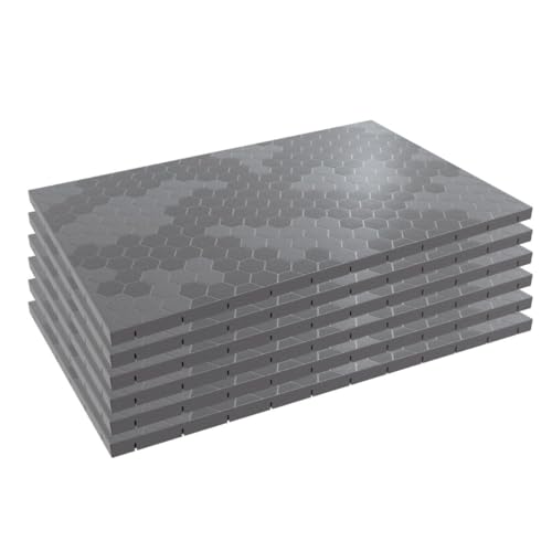 6 Stück Bodenfliesen zum Zusammenklipsen, grau, 116 x 76 x 3 cm, rechteckig, Polypropylen, Bodenbeschichtung, modulierbar, 4,61 m² INTEC von INTEC
