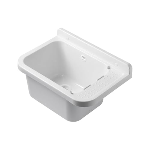 INTEC - Wandwaschbecken aus Kunstharz, weiß, 50 x 32 cm, zum Aufhängen, stoßfest – Waschbecken, Handwaschbecken, Badezimmer, WC, Garage, Waschküche von INTEC