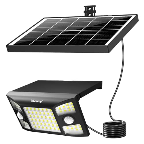 INTELAMP Solarlampen für Außen mit Bewegungsmelder, 8000mAh 2000LM Superhelle Solarlampe Außen Zwei Bewegungsmelder,180°3 Modi Solar Wandleuchte IP65 Wasserdichte für Garten Garage Wand Pathway von INTELAMP