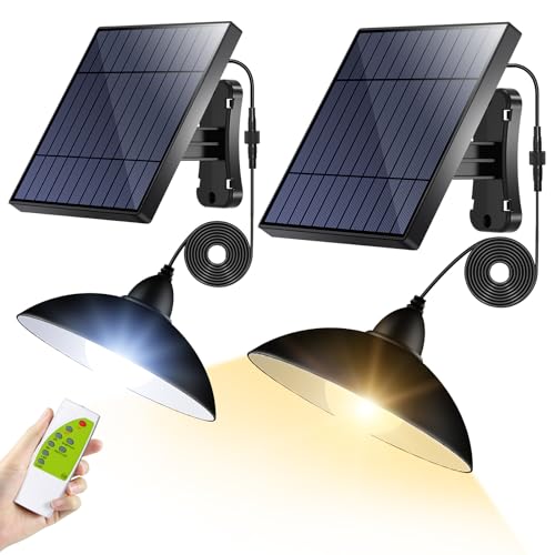 intelamp Solar Hängelampe, Solarlampen für Außen Hängend mit Fernbedienung, Solar Lampe Outdoor Wasserdichte Solar Hängelampen für Außen für Garten Terrasse Balkon Pavillon IP65 (2 Stück) von INTELAMP