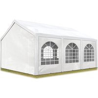 Hochwertiges Partyzelt 4x6 m Pavillon Zelt pe Plane 450 n Gartenzelt Festzelt Wasserdicht weiß von CARPASOL