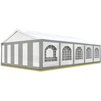 Hochwertiges Partyzelt 5x10 m Pavillon Zelt pe Plane 450 n Gartenzelt Festzelt Bierzelt Wasserdicht grau-weiß - grau-weiß von INTENT24