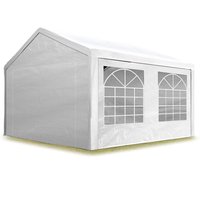 Partyzelt Pavillon 4x5 m in weiß pe Plane 350 n Wasserdicht uv Schutz Festzelt Gartenzelt von TOOLPORT