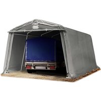 Zeltgarage 3,3 x 4,8 m premium Carport pvc 500 n Plane Unterstand Lagerzelt Garage in dunkelgrau - grau von INTENT24