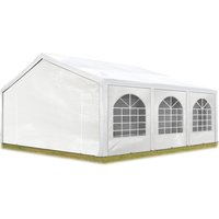 Toolport Hochwertiges Partyzelt 5x6 m Pavillon Zelt pe Plane 450 n Gartenzelt Festzelt Wasserdicht weiß - weiß von INTENT24