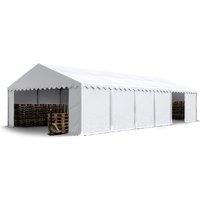 Toolport Lagerzelt 6x12 m Industriezelt Unterstand pvc Plane 750 n weiß mit Bodenrahmen und Dachverstärkung von CARPASOL