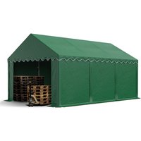 Lagerzelt 4x6 m Zelthalle Unterstand Weidezelt pvc Plane 700 n wasserdicht in dunkelgrün - Toolport von TOOLPORT
