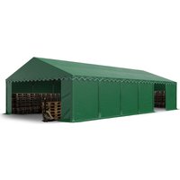 Toolport Lagerzelt 8x12 m Industriezelt Unterstand pvc Plane 750 n weiß mit Bodenrahmen und Dachverstärkung von CARPASOL