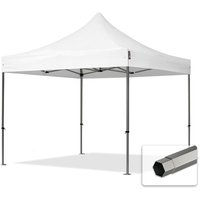 3x3 m Faltpavillon, premium Stahl 40mm, feuersicher, weiß - weiß von INTENT24