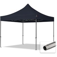 3x3 m Faltpavillon, premium Stahl 40mm, schwarz - schwarz von INTENT24