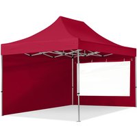 3x4,5 m Faltpavillon professional Alu 40mm, Seitenteile mit Panoramafenstern, rot - rot von INTENT24