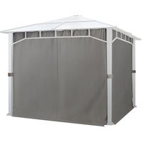 4 Seitenteile für Gartenpavillon Sunset Deluxe 3x3 m - Polyester ca. 180 g/m² mit Reißverschluss - dunkelgrau - loft grey von INTENT24