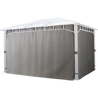 4 Seitenteile für Gartenpavillon Sunset Deluxe 3x4 m - Polyester ca. 180 g/m² mit Reißverschluss - dunkelgrau - loft grey von INTENT24