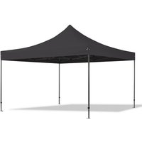 4x4 m Faltpavillon, premium Stahl 40mm, feuersicher, schwarz - schwarz von INTENT24