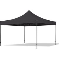 4x4 m Faltpavillon, premium Stahl 40mm, schwarz - schwarz von INTENT24